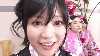 Hardcore Sex scene with several Young Japanese Geisha with old guys