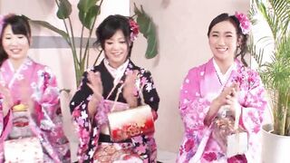 Hardcore Sex scene with several Young Japanese Geisha with old guys