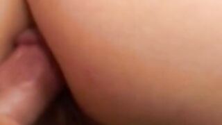 Turned On dark hair with a round butt gets deep anal drilling