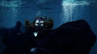 goth underwater shooting inside swimmimg pool. Arya Grander