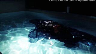 goth underwater shooting inside swimmimg pool. Arya Grander