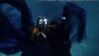 goth underwater shooting inside swimmimg pool. Arya Grander