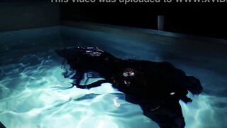 goth underwater shooting inside swimmimg pool. Arya Grander