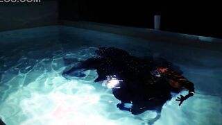 goth underwater shooting inside swimmimg pool. Arya Grander