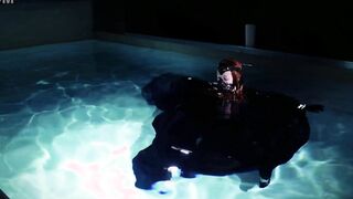 goth underwater shooting inside swimmimg pool. Arya Grander