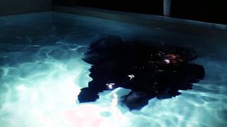 goth underwater shooting inside swimmimg pool. Arya Grander