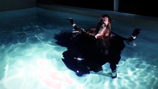 goth underwater shooting inside swimmimg pool. Arya Grander