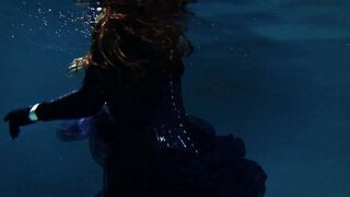 goth underwater shooting inside swimmimg pool. Arya Grander