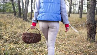 women Inside Tight White Jeans Collection Mushrooms Into The Woods