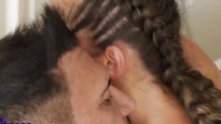 Fitness Rooms Vulgar Latina Briana Banderas orders two cocks to fuck her