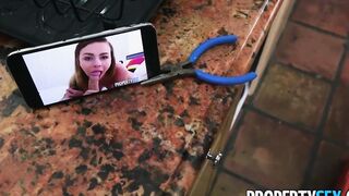 PropertySex - Slim Rental Agent Rides Handyman's Long Penis