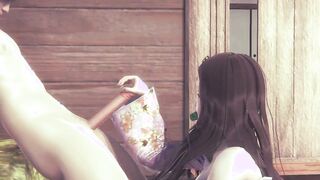 Demon Slayer Anime - Nezuko Hand Job and anal - Japanese oriental Manga Cartoon Sex Tape Game Porn