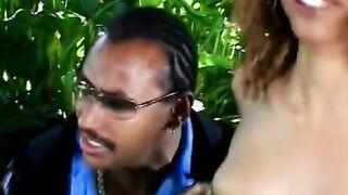 Wild black with super juggs ride a huge african penis