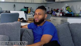 Step Sister Vanessa Hinata gets enormous facial from bbcs step brother while watching hentai