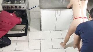Super Stepmom and Bad Ex-Wife My Stepmom Seduces Me to Banged Her inside the Kitchen while