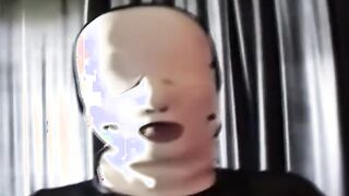 how lusty you suck the toy through your pvc mask my penis we really rough