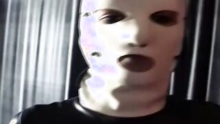 how lusty you suck the toy through your pvc mask my penis we really rough
