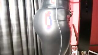 how lusty you suck the toy through your pvc mask my penis we really rough