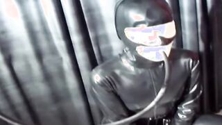 how lusty you suck the toy through your pvc mask my penis we really rough
