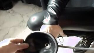 how lusty you suck the toy through your pvc mask my penis we really rough