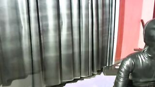 how lusty you suck the toy through your pvc mask my penis we really rough