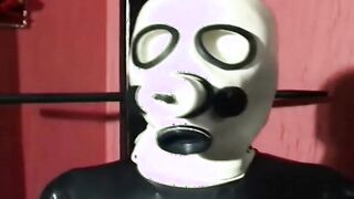 how lusty you suck the toy through your pvc mask my penis we really rough