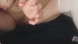 I'm inside white pantyhose on my toes liking the fucking machine