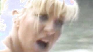 Eager milf gets 2 dongs inside her holes public