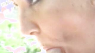 Eager milf gets 2 dongs inside her holes public
