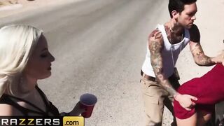 Brazzers - Small tit Blonde Alina Lopez fucks inked cop to get off