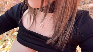 A quick outside oral sex with stepsister