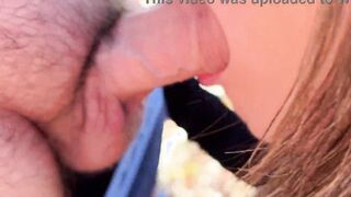 A quick outside oral sex with stepsister