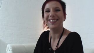Turned On cougar fucks herself at the casting