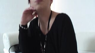 Turned On cougar fucks herself at the casting