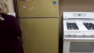 grandma finger bang herself when her step-daughter comes to visit, she wants to join into and kisses