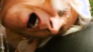 grandma lovingly looks at her friend's young nipples she grabs her teats and finger bang her cunt