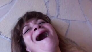 she screams with satisfaction the turned on old lady i plowed her rough