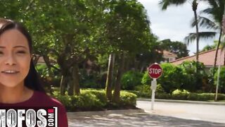 MOFOS - hot ebony cunt with mouth nailed on POV camera & gets cum inside her mouth