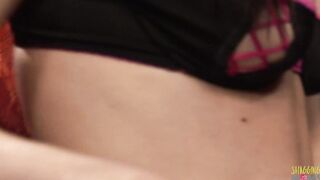 Wearing panties offer the dark haired MILF with natural boobies the courage to got railed and receive a facial