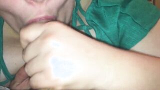 Whore deeply and a. nuts with cum into mouth swallowing