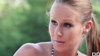Sunny Poolside 3Some Hubby And Ex-Wife Screwed Playmate