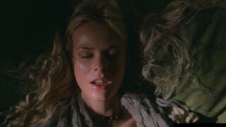 Pretty blonde drenched in sweat as she masturbates to an orgasm