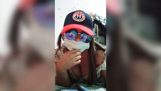 private sex, gothic young woman performs erotic fondle of her body for the math professor