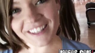 MOFOS - Cute barely legal Ashlynn Leigh shows off her socks, blowing off and ass fucking