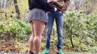 Fat mom inside short 18 skirt holding my penis while I pissing