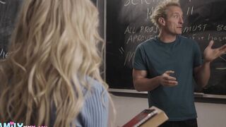 FamilyXXX - My Teens Stepsister Blows Up For Class (Kenizie Reeves)