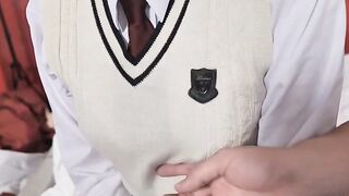 Cummed sex with a Japanese with a adorable face and bald snatch pov uncensored