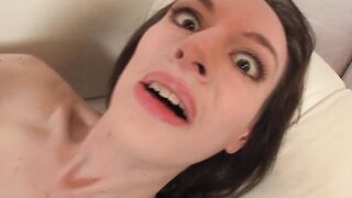 Gundula - With a long vibrator and nylons on the casting couch