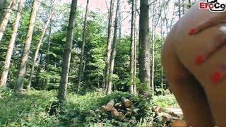 German petite hitchhiker 18 yo pick up from grandpa inside forest