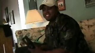Great big tit black skank gets cock staying on the knees inside doggy style